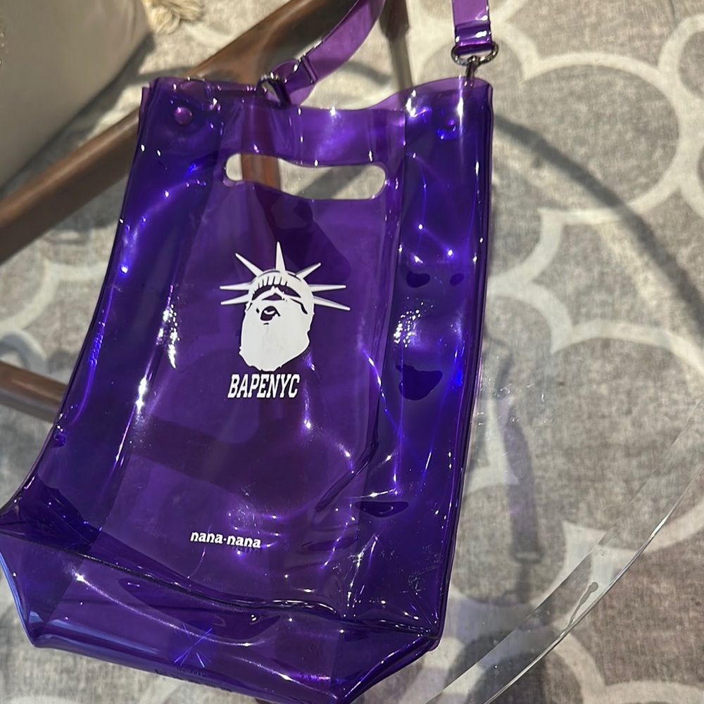 Bape NYC A4 Purple Vibrant Tote Bag with Glossy Finish